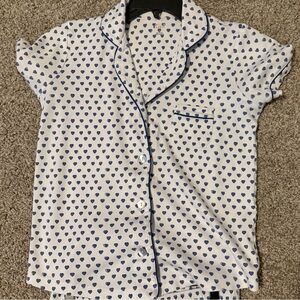 Blue Hearts Roller Rabbit Pajamas, XS top, S pants